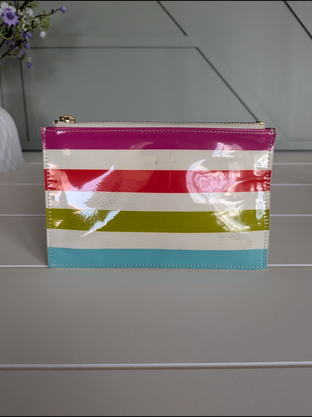 kate spade Striped Patent Pouch - Multi-Color - Picture 2 of 7